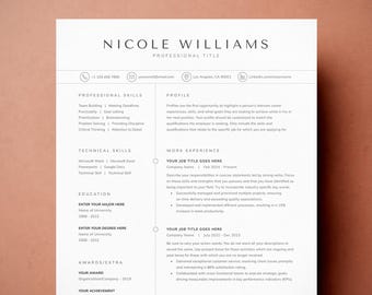 Modèle de CV moderne : CV de 4 pages + lettre de motivation (téléchargement numérique)