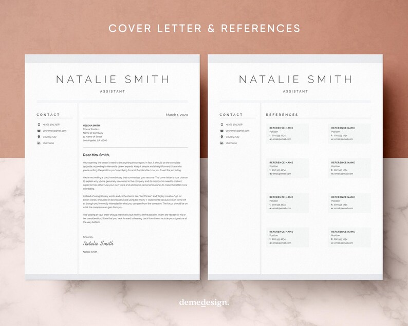 Resume Template, Resume Template Word, Modern Resume Template, Professional Resume, CV Template, Resume, Cover Letter, Clean Modern Resume