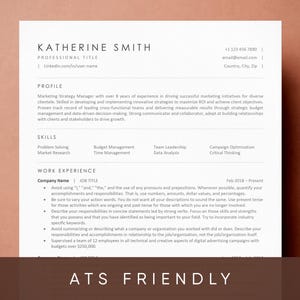 Plantilla de CV moderna compatible con ATS para Google Docs y Microsoft Word / Plantillas de cartas de presentación y referencias / Plantilla de CV de 4 páginas