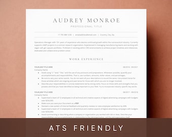 ATS Resume Template: Cover Letter & References (Instant Download)