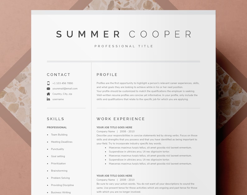 Modern Resume Template for Google Docs, Microsoft Word, Mac Pages CV Template, Resume Template Mac, Resume and Cover Letter Template Word image 1