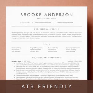 ATS Friendly Resume CV Template for Microsoft Word and Google Docs, Instant Digital Download, Cover Letter and References, ATS Resume Word