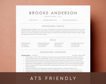 ATS Resume Template: CV, Cover Letter & References (Digital Download)
