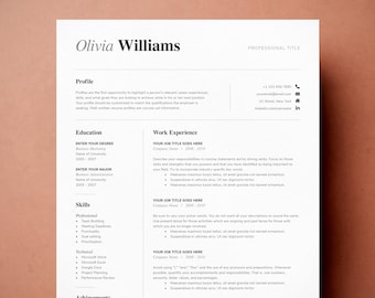 Plantilla de CV: CV + Carta de presentación + Referencias (Descarga digital)