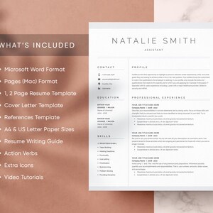 Resume Template, Resume Template Word, Modern Resume Template, Professional Resume, CV Template, Resume, Cover Letter, Clean Modern Resume