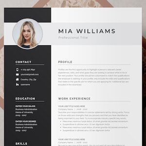 Resume Template, Resume Template Word, Resume with Photo, Resume with Cover Letter, Professional Resume, CV Template, CV, Modern Resume Word