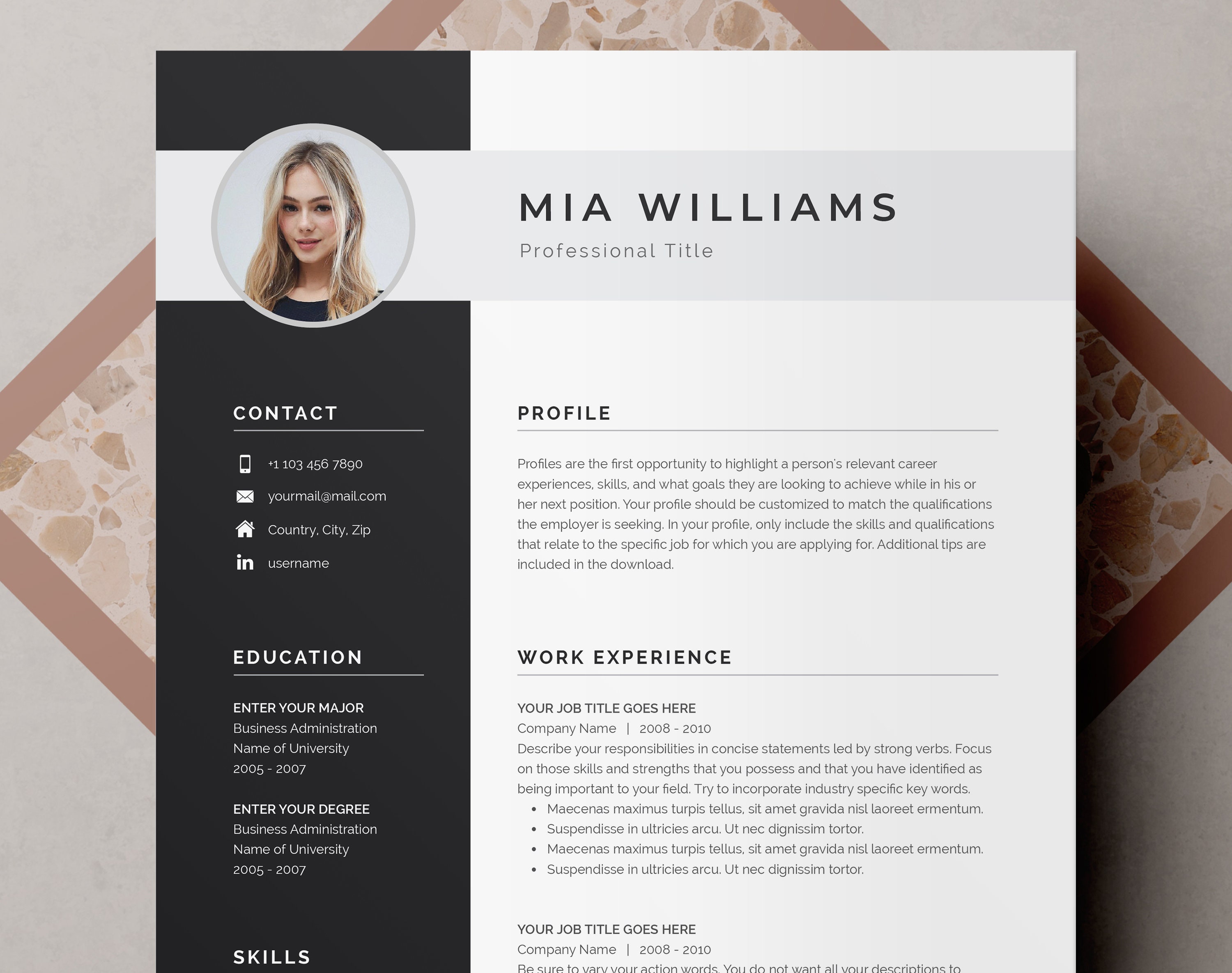 template resume