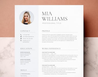 Modern CV-mall: CV, personligt brev och referenser (Word, Pages)