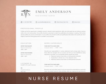 Nurse Resume Template: Cover Letter & References (Word, Pages)
