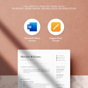 Resume Template, Resume Template Word, Executive Resume Template, Finance Resume, CV Template, Resume with Cover Letter, Professional Resume
