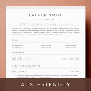 ATS Friendly Resume Template Word, Google Docs, ATS Resume, ATS Cv Resume Template, Minimalist Resume, Simple Resume, Basic Resume, Download