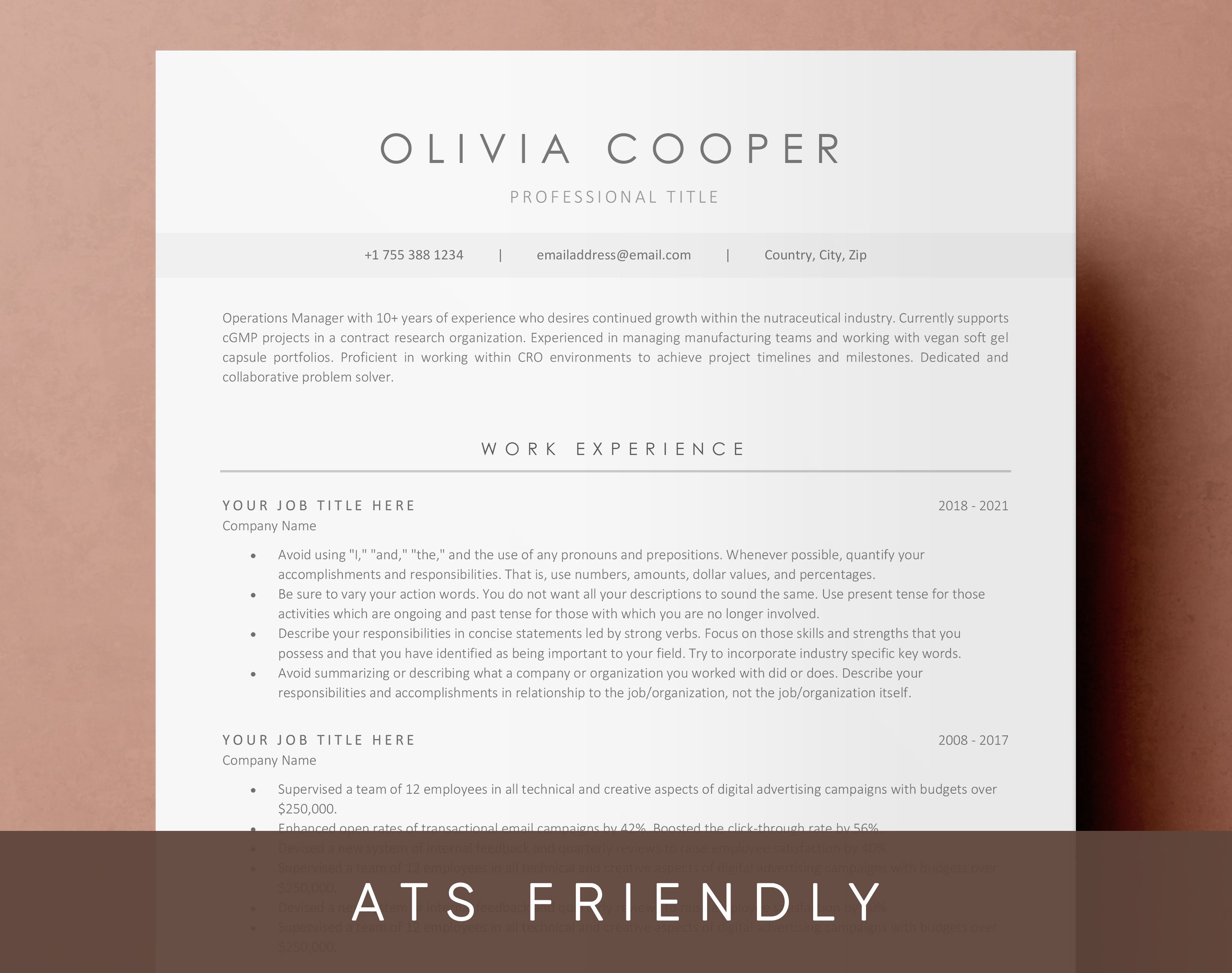 ats-friendly-resume-template-for-microsoft-word-cover-letter-etsy