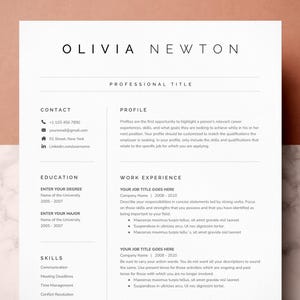 Modern Resume Template: Cover Letter & References (Google Docs, Word, Pages)