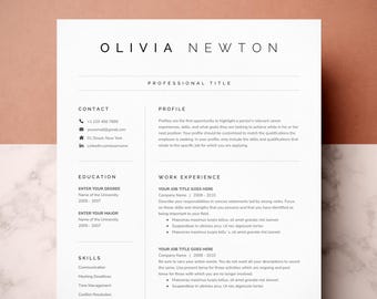 Modern Resume Template: Cover Letter & References (Google Docs, Word, Pages)