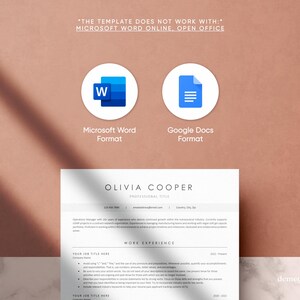 ATS Friendly Resume Template for Microsoft Word and Google Docs, Cover Letter and References, Resume Template Instant Download, CV Template