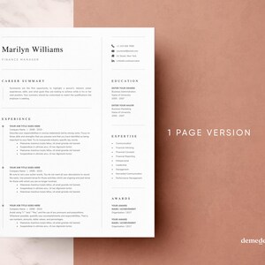 Resume Template, Resume Template Word, Executive Resume Template, Finance Resume, CV Template, Resume with Cover Letter, Professional Resume