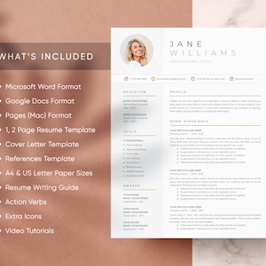 Resume Template for GOOGLE DOCS | Resume Template + Cover Letter + References | Resume Template | CV Templates| Clean Modern Resume Template
