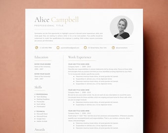 Professional Resume Template: Cover Letter & References (Google Docs, Word, Pages)