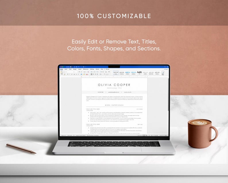 ATS Friendly Resume Template for Microsoft Word and Google Docs, Cover Letter and References, Resume Template Instant Download, CV Template