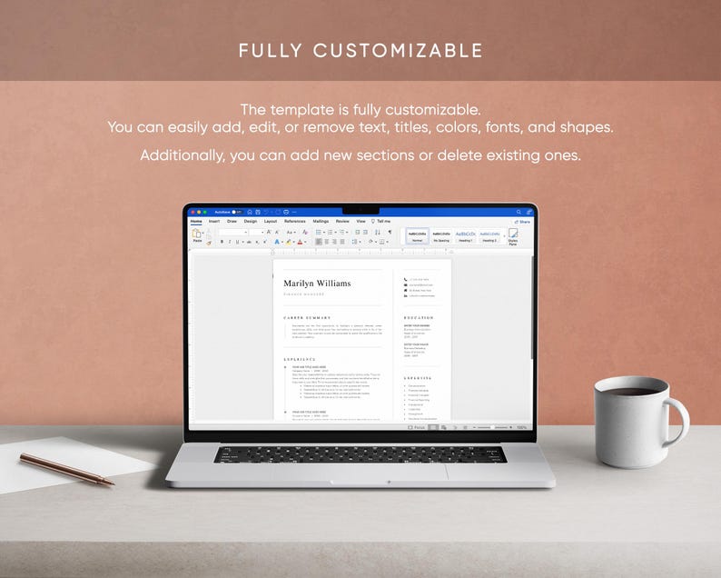 Resume Template, Resume Template Word, Executive Resume Template, Finance Resume, CV Template, Resume with Cover Letter, Professional Resume