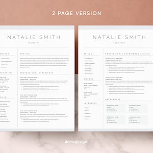 Resume Template, Resume Template Word, Modern Resume Template, Professional Resume, CV Template, Resume, Cover Letter, Clean Modern Resume