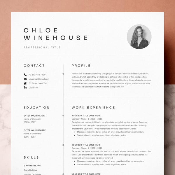 Professioneel cv-sjabloon met sollicitatiebrief (MS Word)