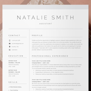 Resume Template, Resume Template Word, Modern Resume Template, Professional Resume, CV Template, Resume, Cover Letter, Clean Modern Resume