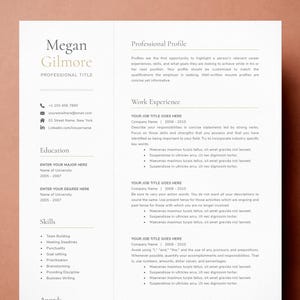 Resume Template for Microsoft Word | Cover Letter Template + References Template | Modern Resume | Resume Template Word | Resume CV Template