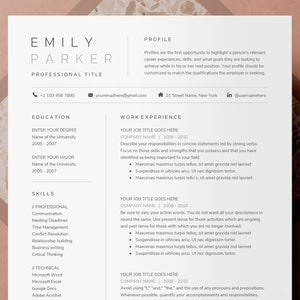 Modern Google Docs, Word & Pages Resume Template + Cover Letter + References | Resume Template | CV, CV Template Docs | Professional Resume