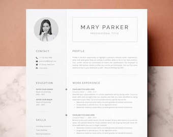 Professional Resume Template: CV Template for Word & Pages (Instant Download)