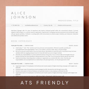 ATS Resume Template: Cover Letter & References for Google Docs, Word