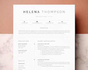 Modern Resume Template with Cover Letter (Word, Pages)