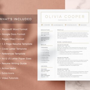 Modern Resume Template: Cover Letter & References (google Docs, MS Word ...