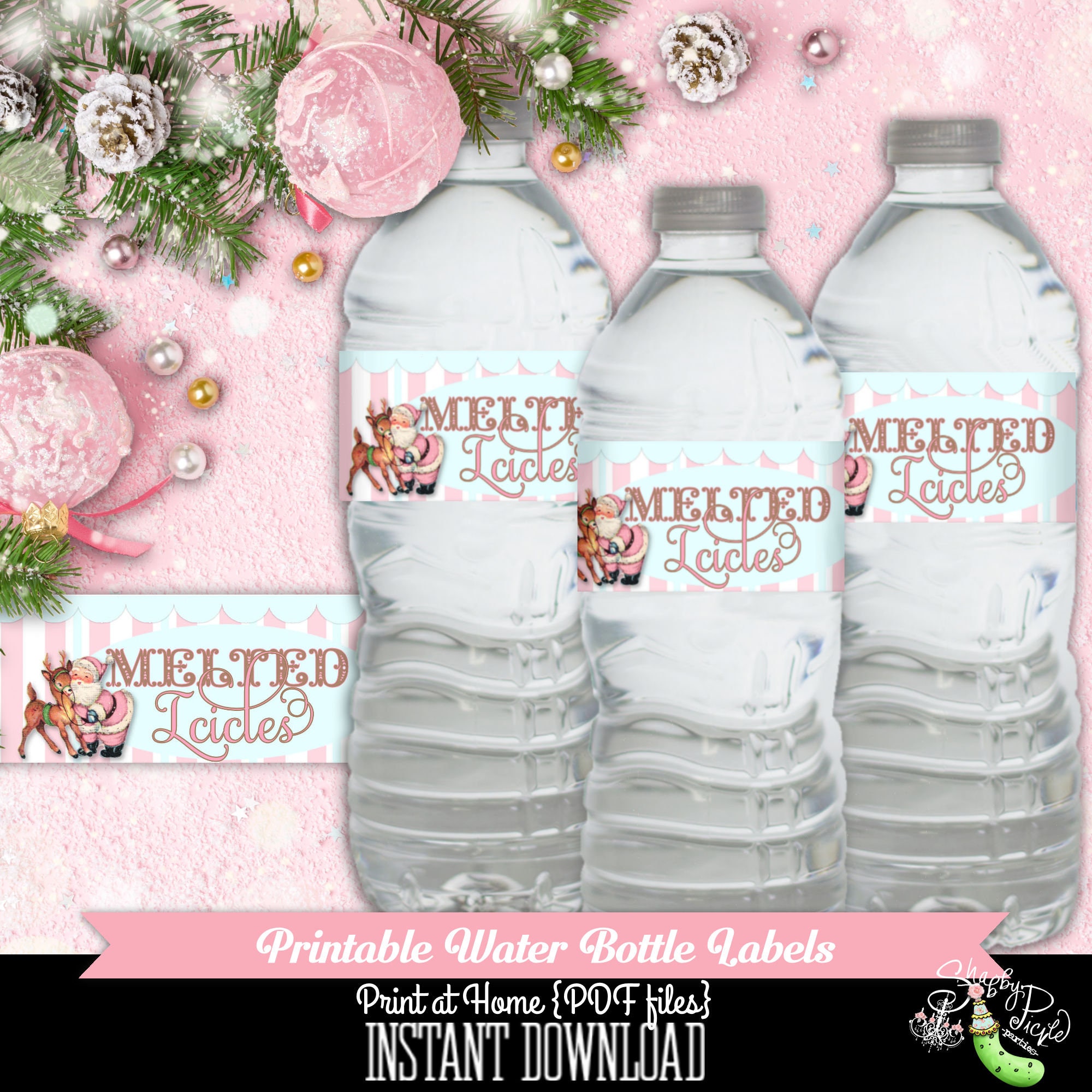 Grinched-water Bottle Labels and Wrappers-printable-uneditable