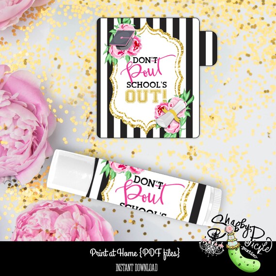 Kate Spade Inspired-Lipbalm Label-Schools Out-Graduation Theme and ...