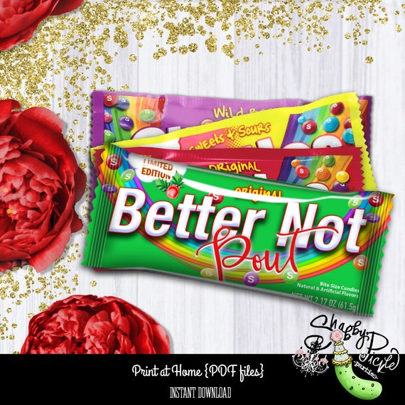 Download Better Not Pout Skittles Candy Wrapper Printable Party Favors Custom Wrapper Christmas Party Class Room Favor Holiday Digi Instant Download By Shabby Pickle Parties Catch My Party