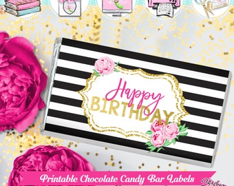 Kate Spade Birthday-chocolate Bar Wrapper-hershey Bar - Etsy