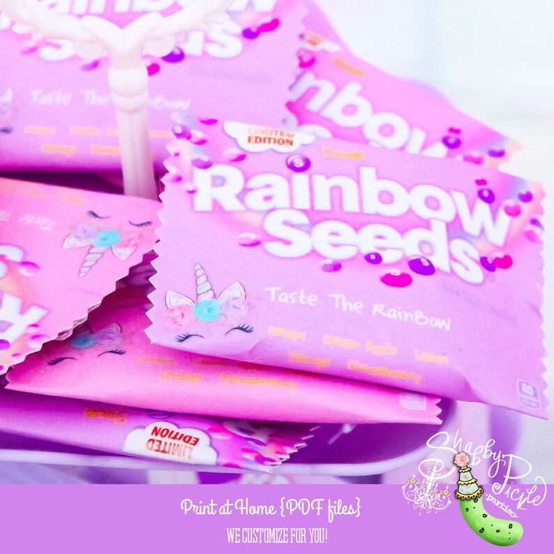 Download Unicorn Lashes-Skittles Candy Wrapper-Party Favor-Birthday | Etsy