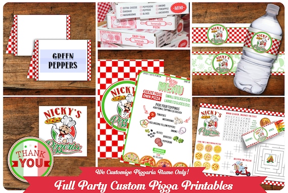 Personal Pizza-Full Party Printable-We Customize Pizzeria Name (Only)-Pizza Playset-Pizza Party-Kids Pizza Shop-Printable-DIGITAL DOWNLOAD Il_570xn