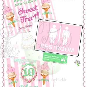 Heres the Scoop-birthday-party Signs-we Customize Name &amp; - Etsy