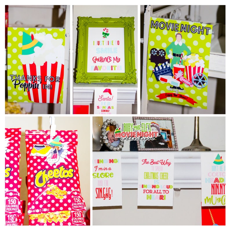 Elf Movie Night Printable With Invitation-editable | Etsy