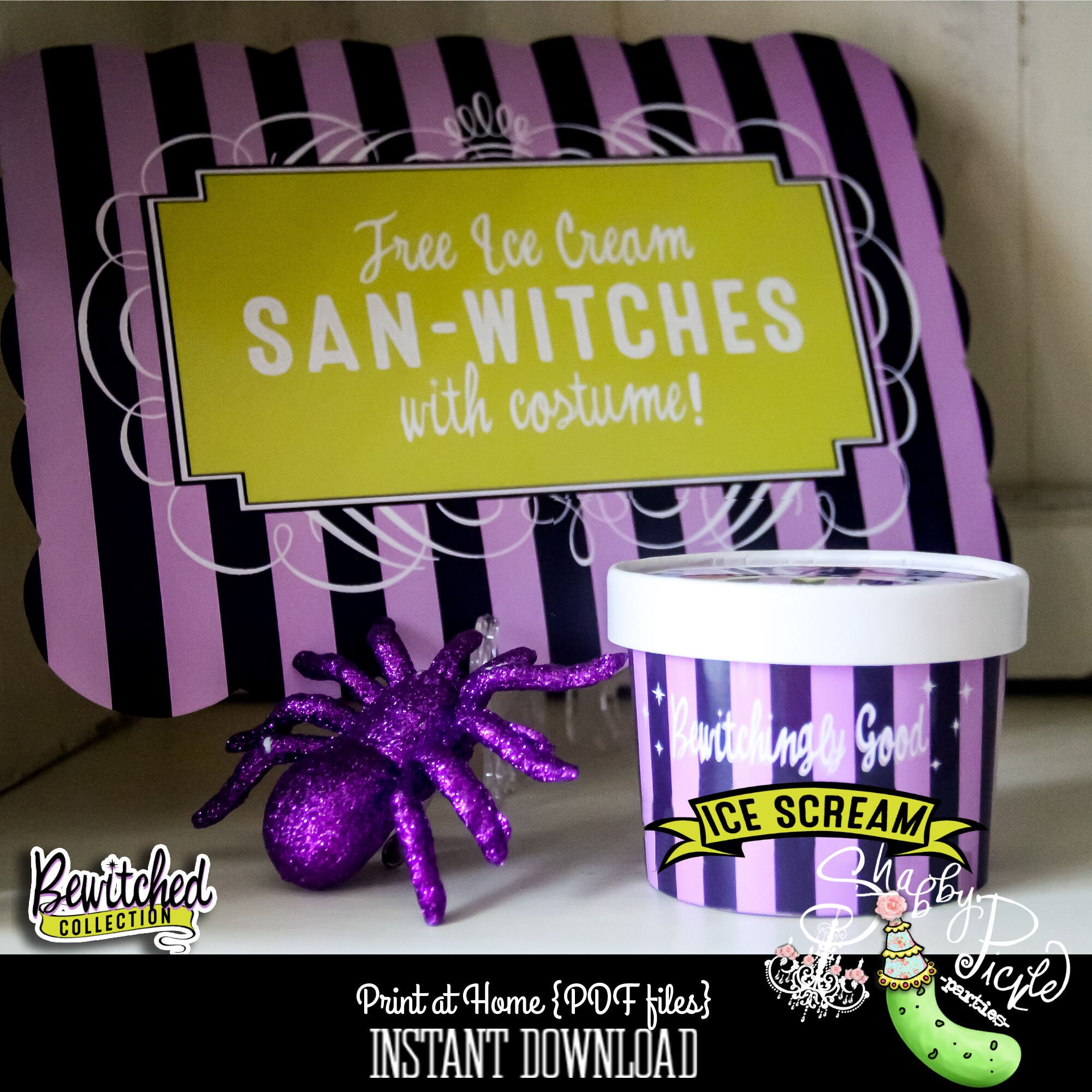 Bewitched Ice Cream Cartons Ice Scream Etsy