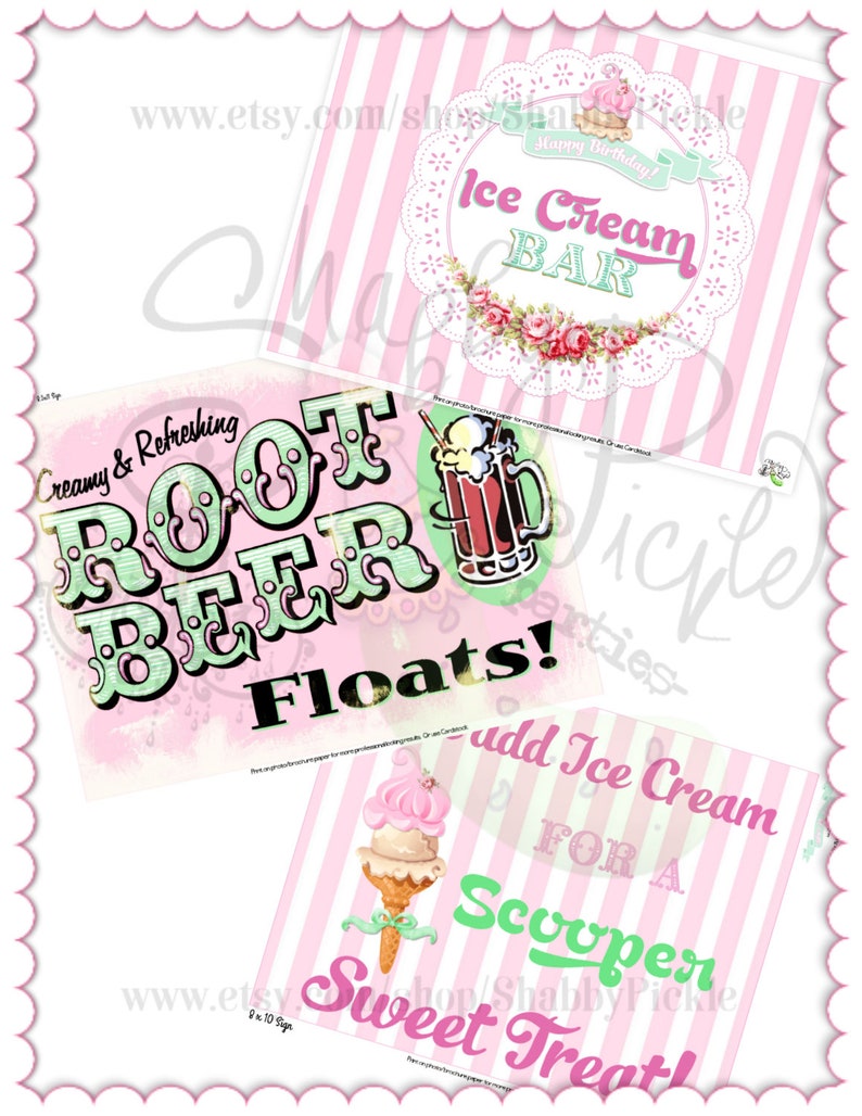 Heres the Scoop-birthday-party Signs-we Customize Name &amp; | Etsy