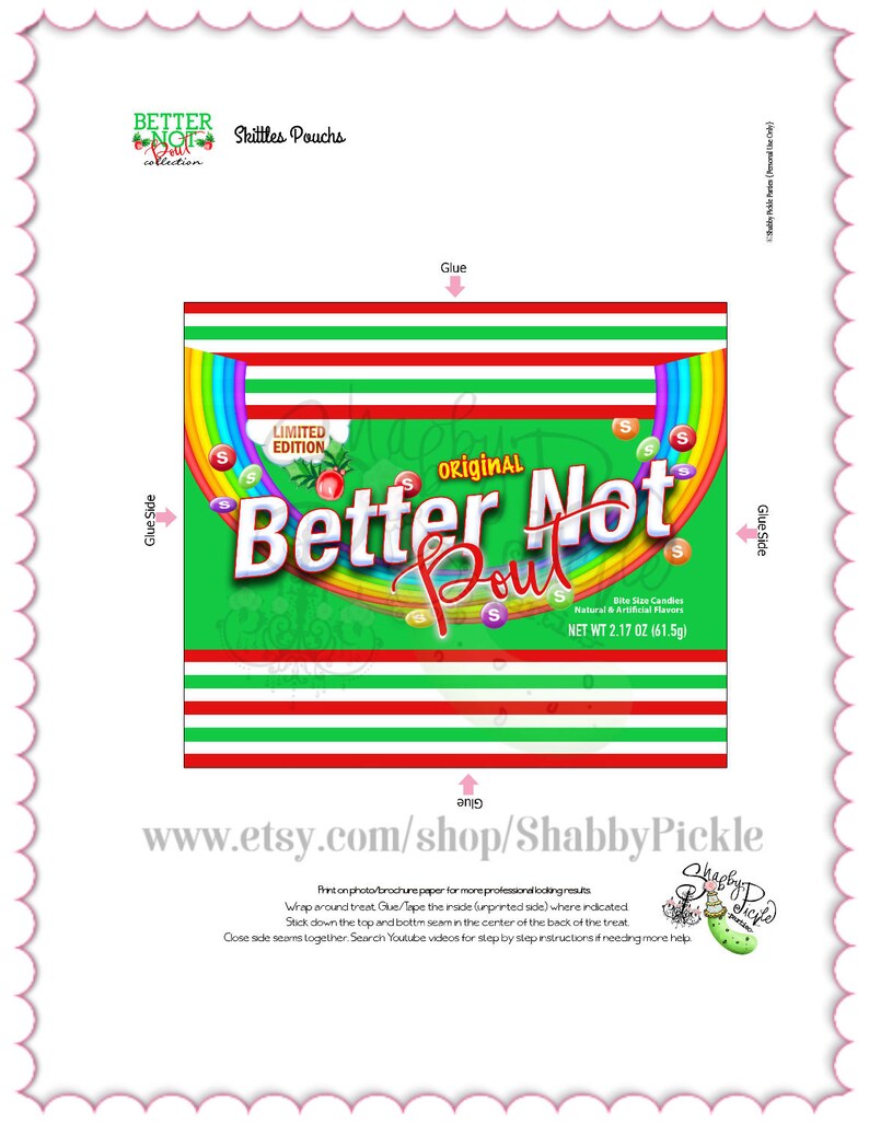 Download Better Not Pout-Skittles Candy Wrapper-Printable Party | Etsy