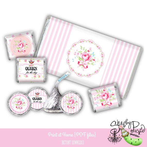 Queen For The Day Candy Kisses Chocolate Bar Wraps Plain And