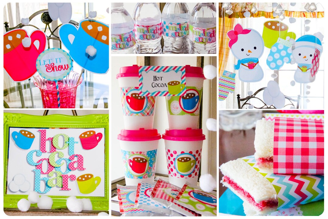 Snow Day Party Printable-snowmen-hot Cocoa-winter Break Parties-full Party Package-digital ...