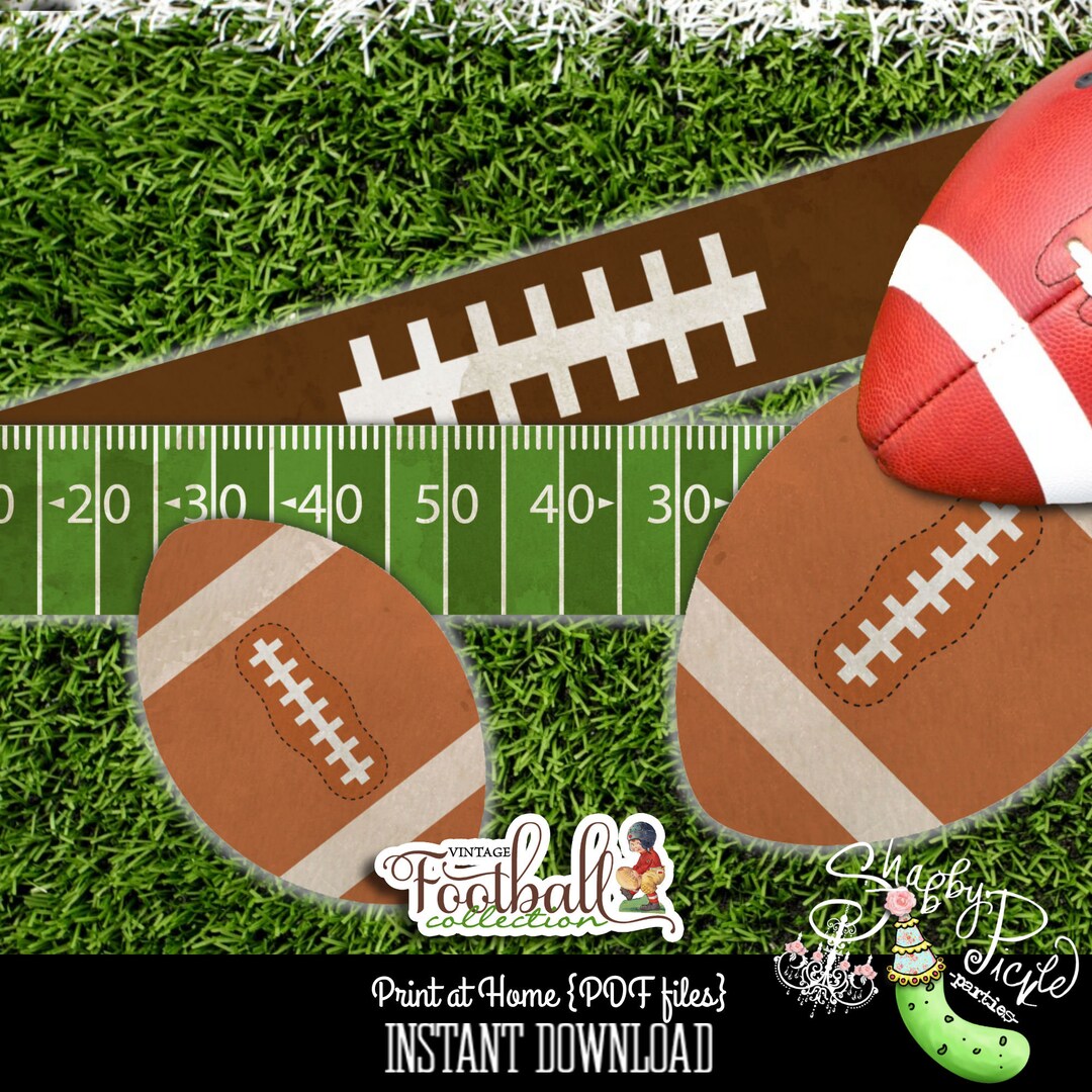 Vintage Football-cut Outs &amp; Chain Link Decorations-party Printables ...