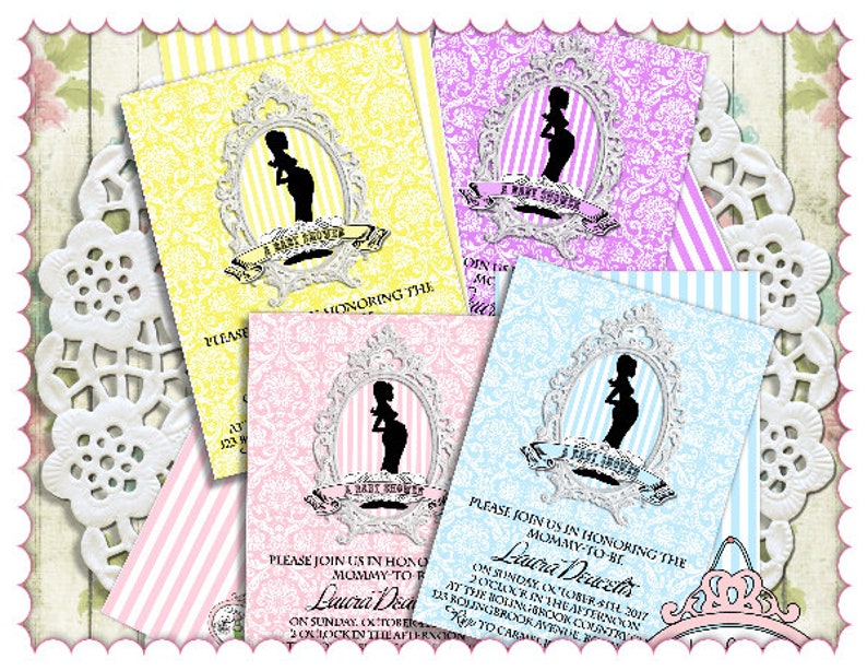 Chic Baby Shower Invitation Print At Home Mom To Etsy