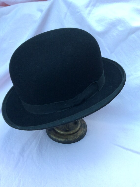 Vintage black bowler hat