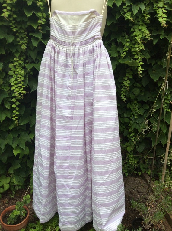 1950s lilac and white cotton prom dress - image 6